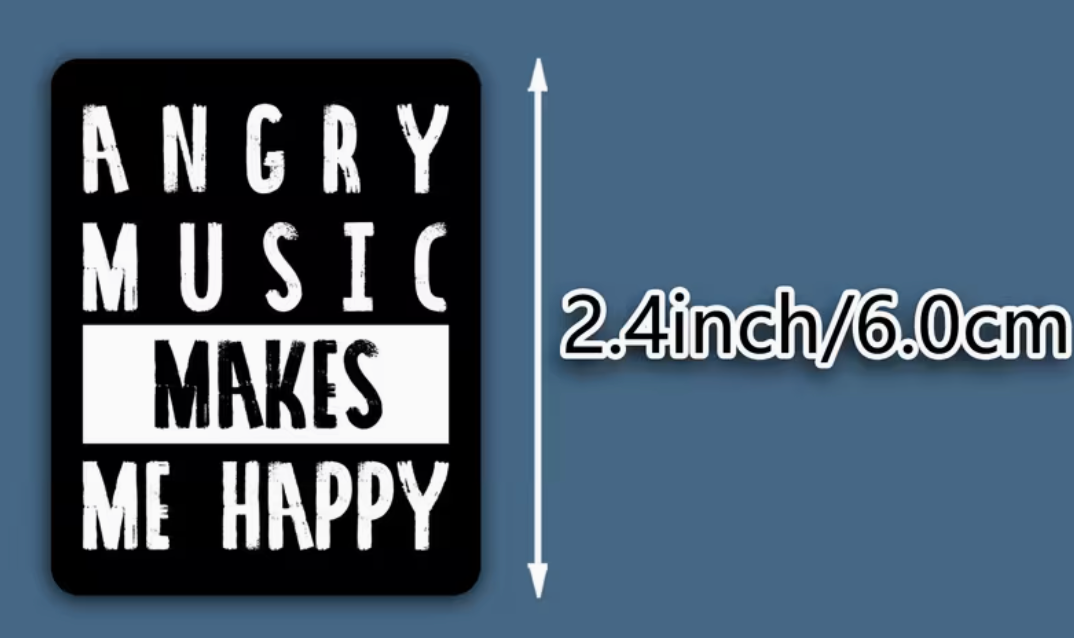 Angry music makes me happy - sticker
