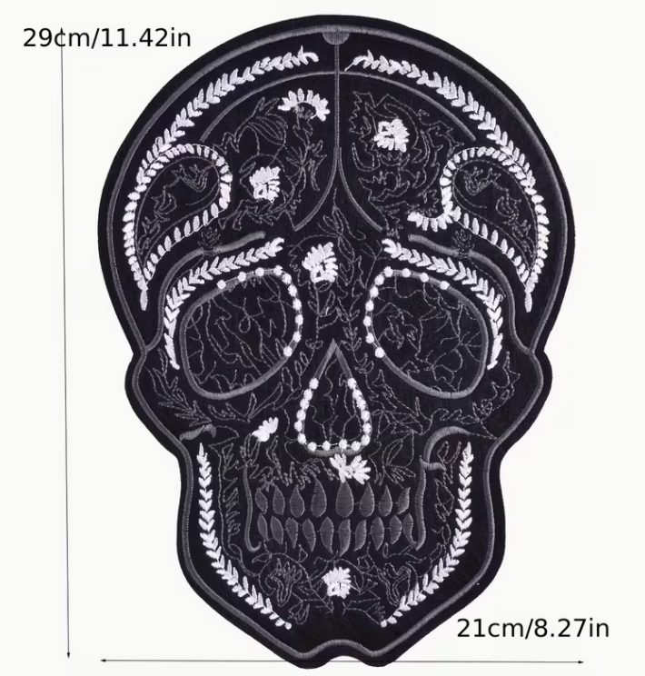 Black large skull patch