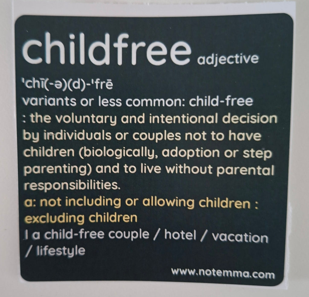 The "Childfree Definition" Sticker