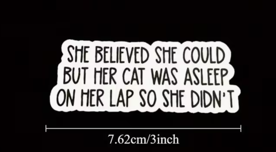 Cat in lap - sticker