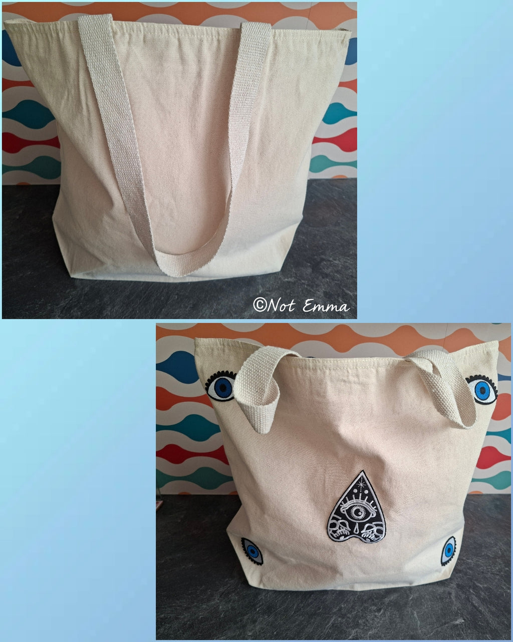 The "Not Today, Bad Energy" canvas tote