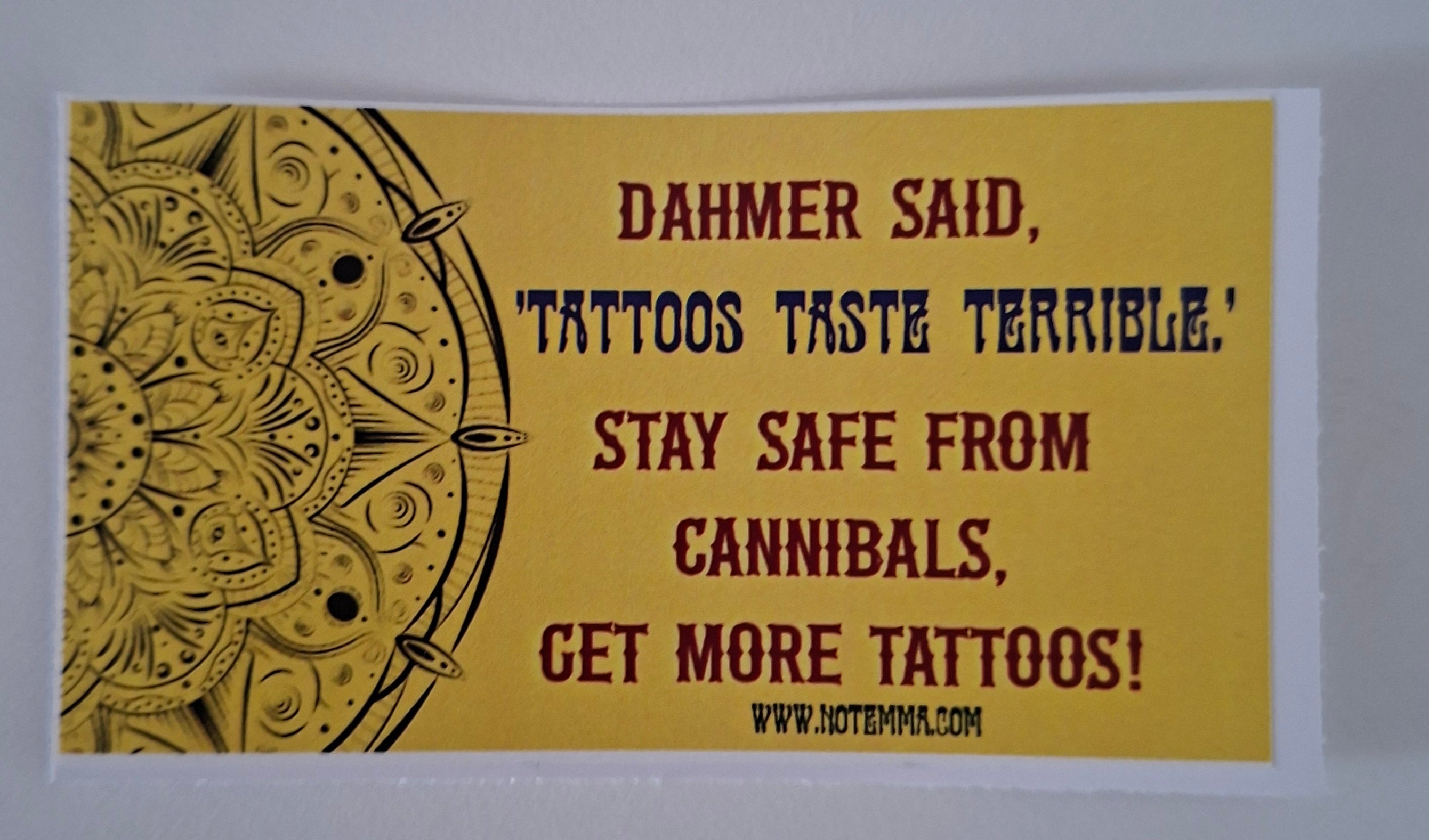 The "Cannibal Deterrent" Sticker