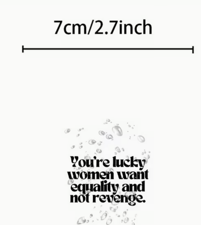 Women want equality not revenge - sticker