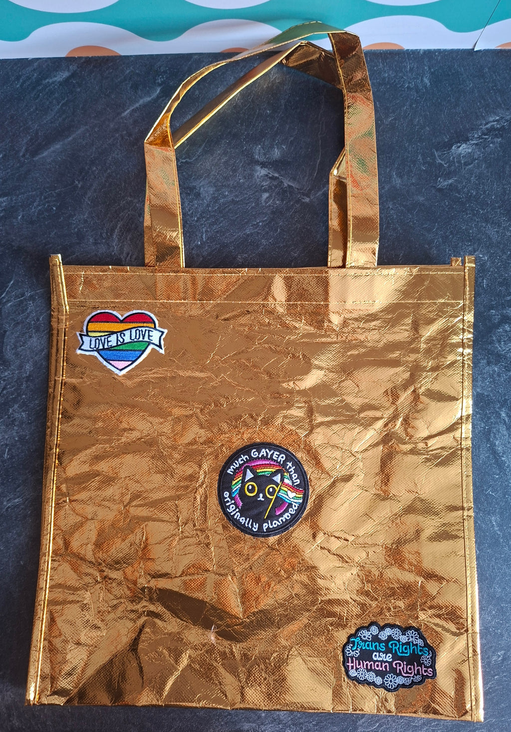 The "No Such Thing as Too Gay" Metallic Bag