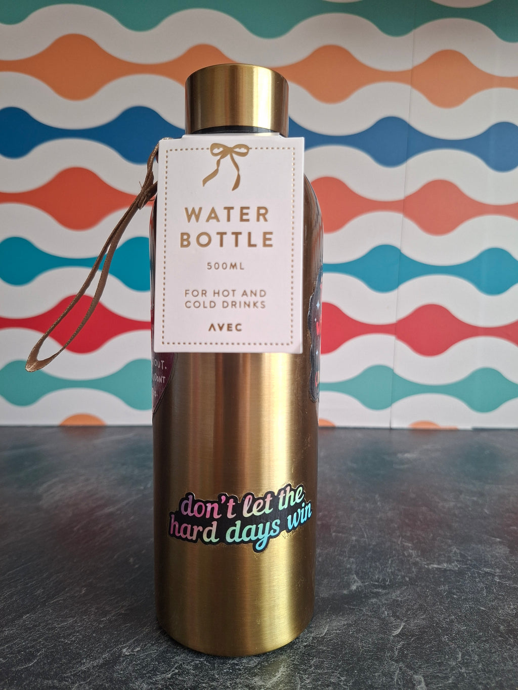 The 'Emotional Support Water Bottle For Anxiety Relief' bottle 500ml