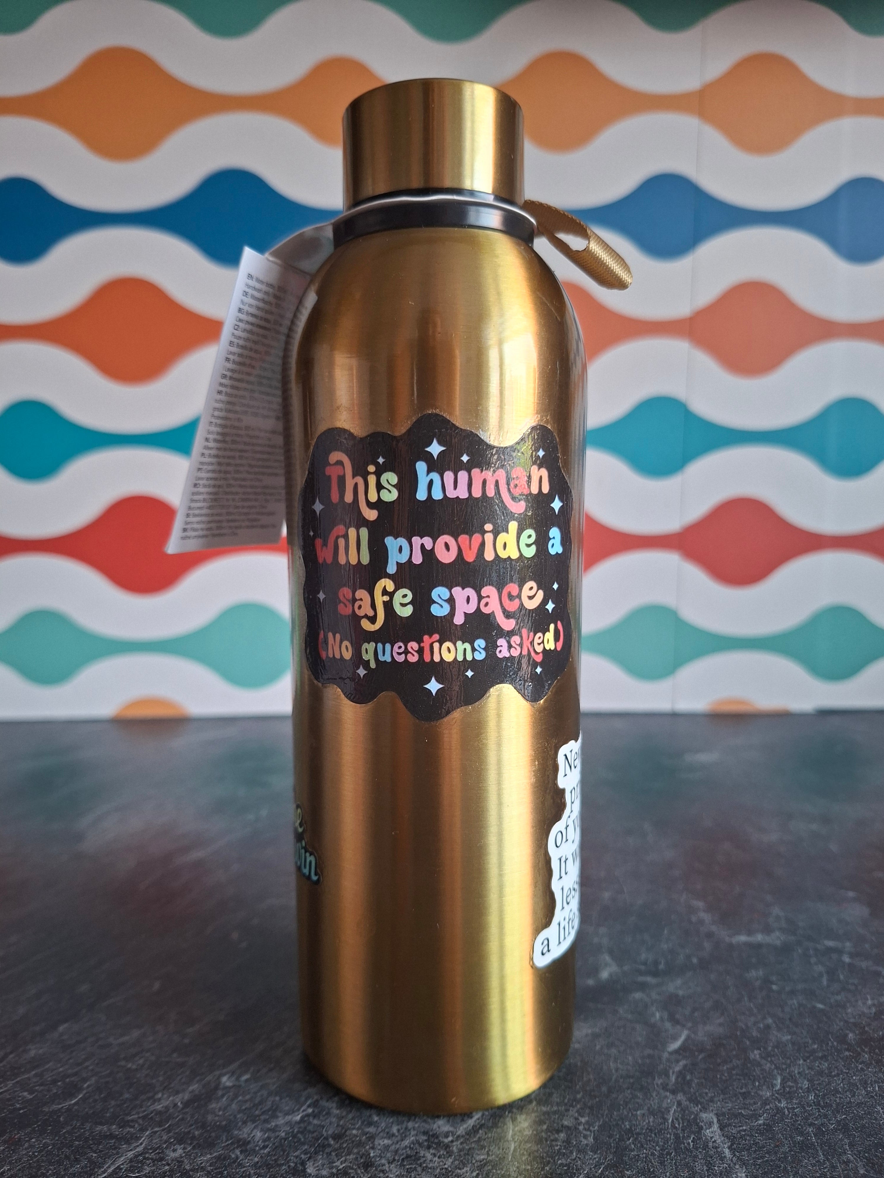The 'Emotional Support Water Bottle For Anxiety Relief' bottle 500ml