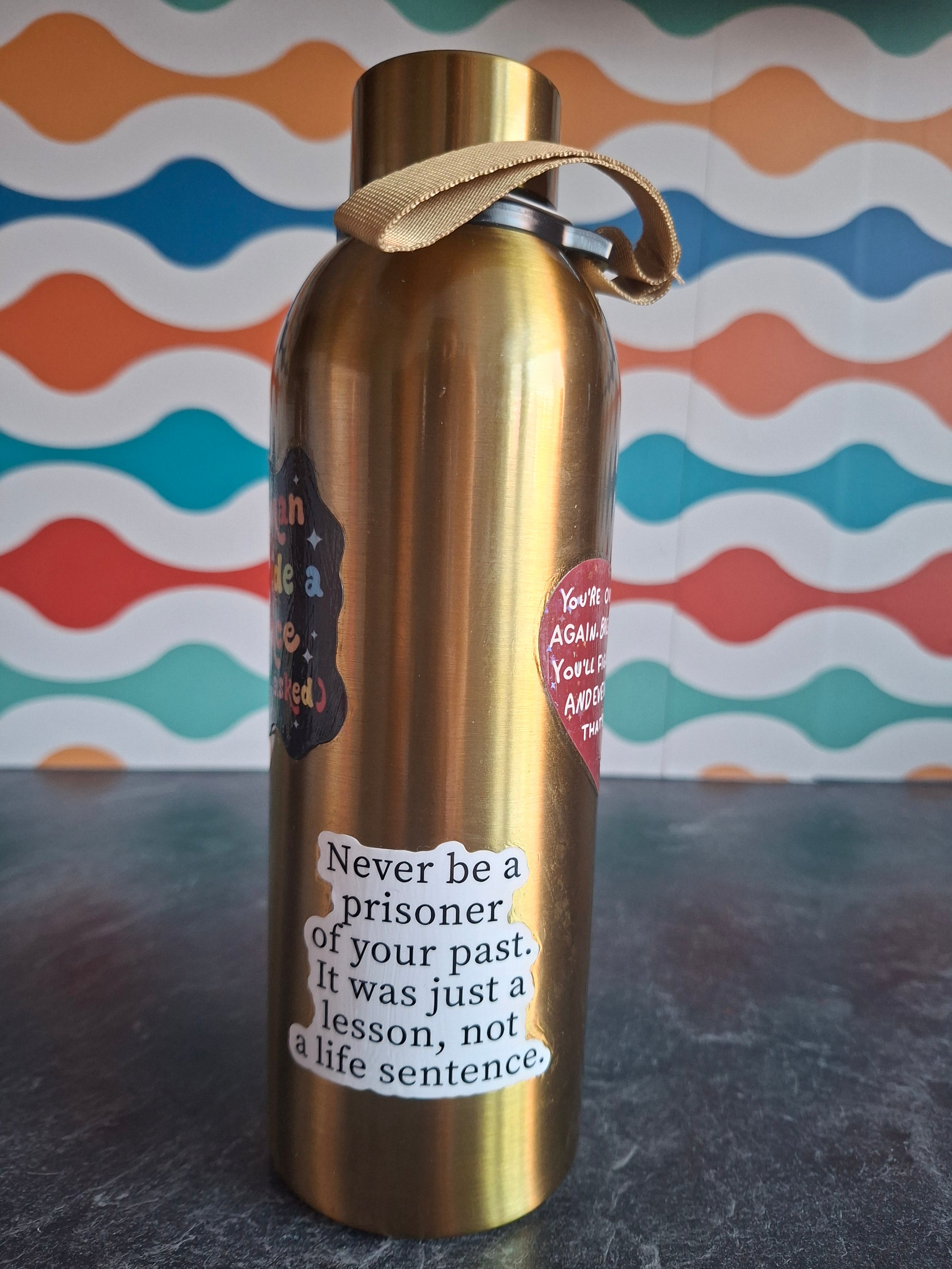 The 'Emotional Support Water Bottle For Anxiety Relief' bottle 500ml