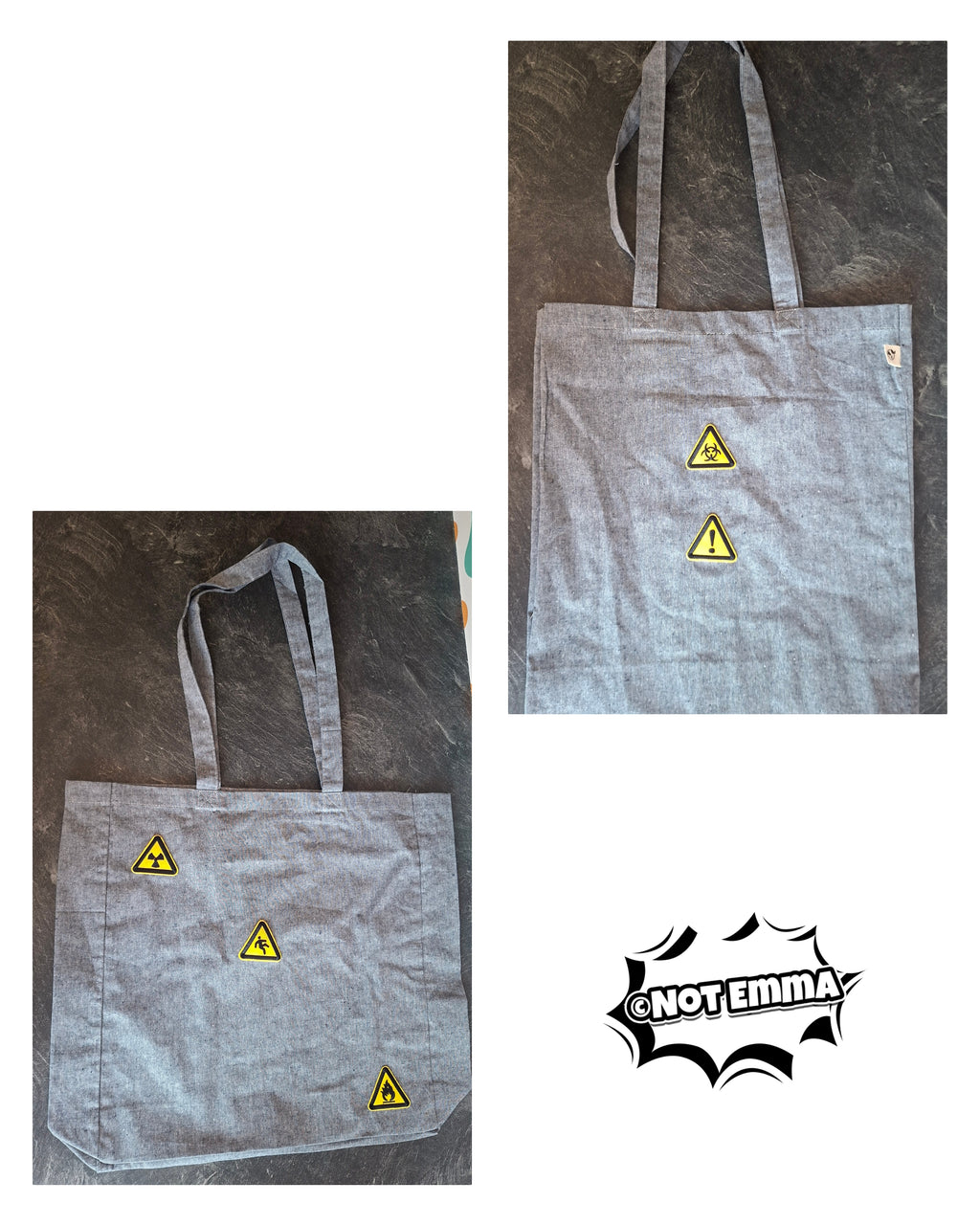 The "Walking Warning" tote bag