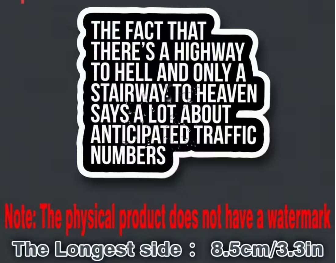 Highway to hell anticipated traffic - sticker