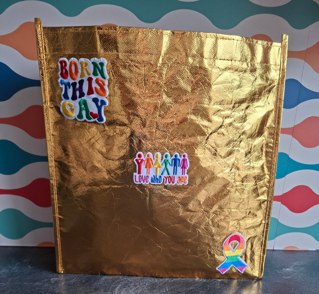 The "Born This Gay" Metallic tote