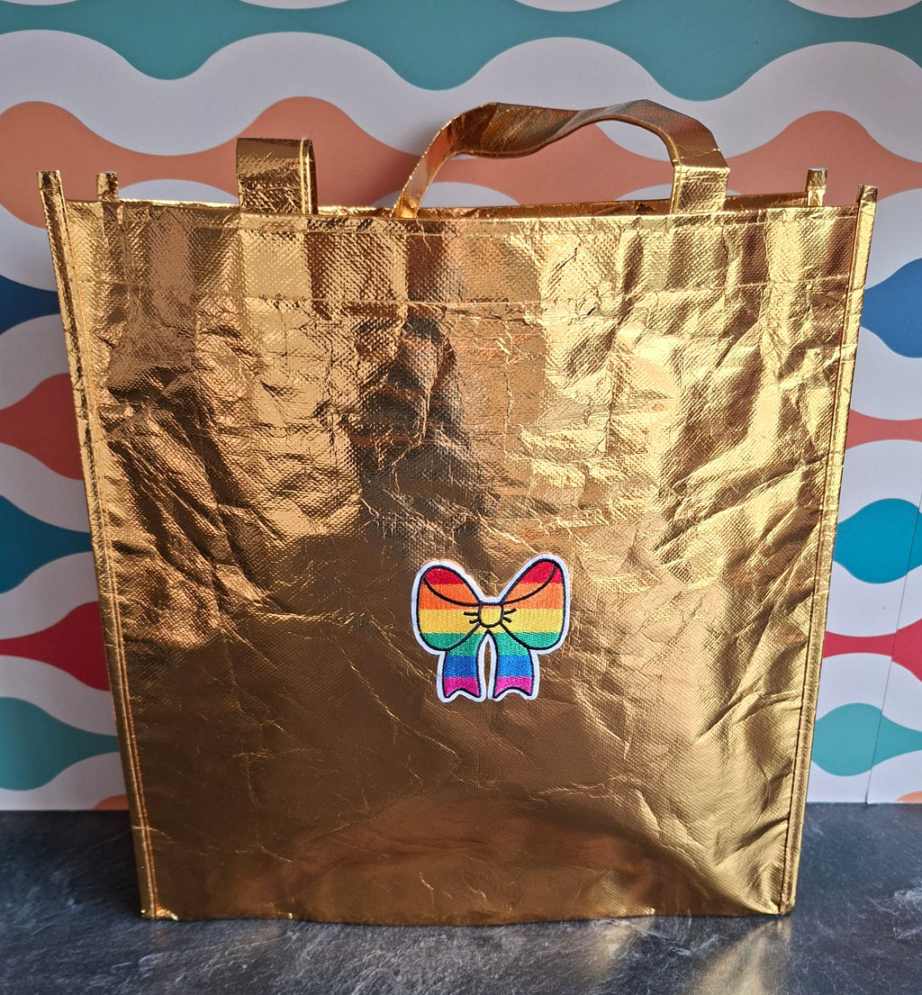 The "Born This Gay" Metallic tote