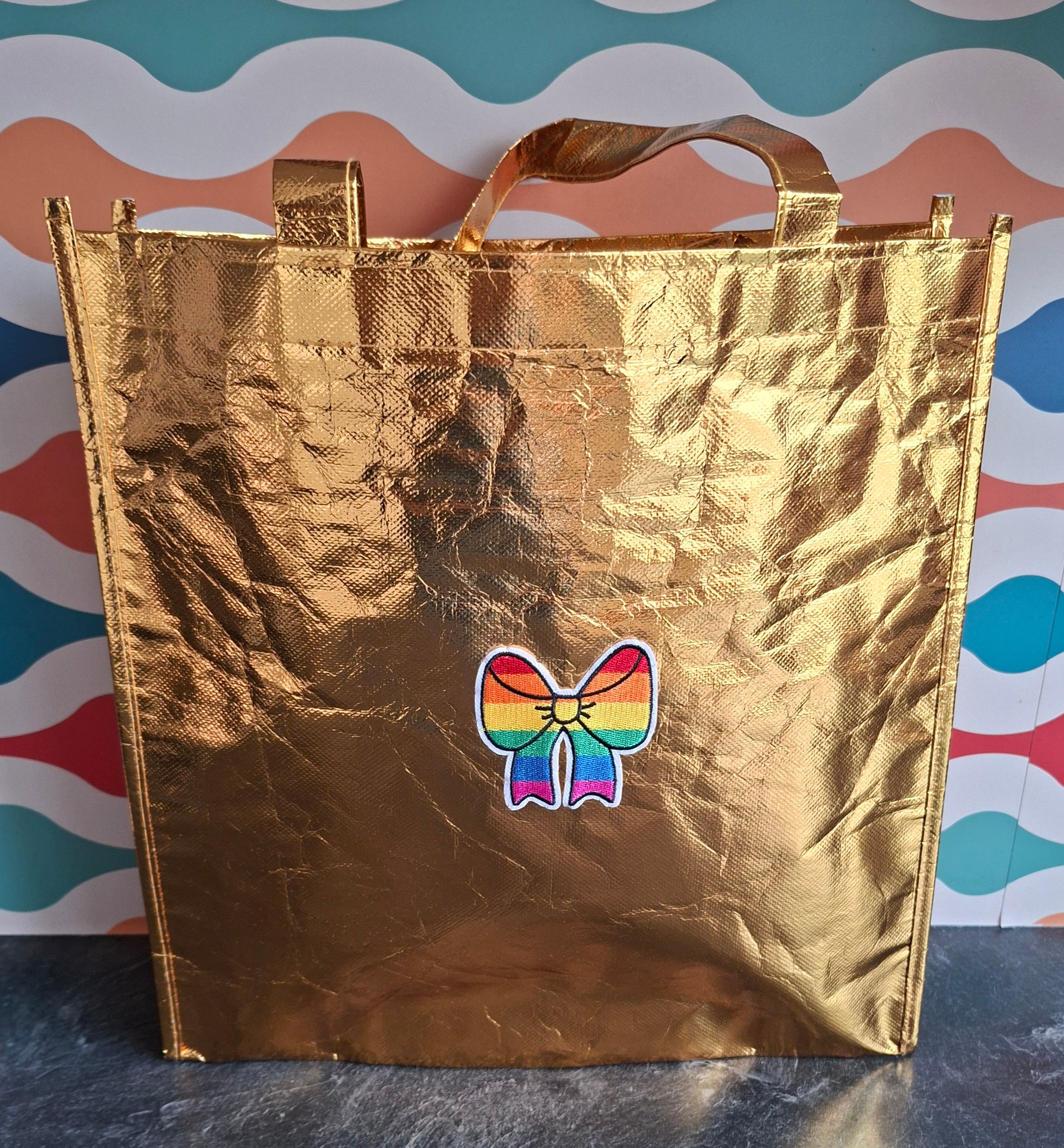The "Born This Gay" Metallic tote