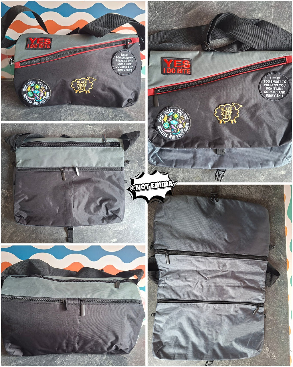 The "overly honest" messenger bag