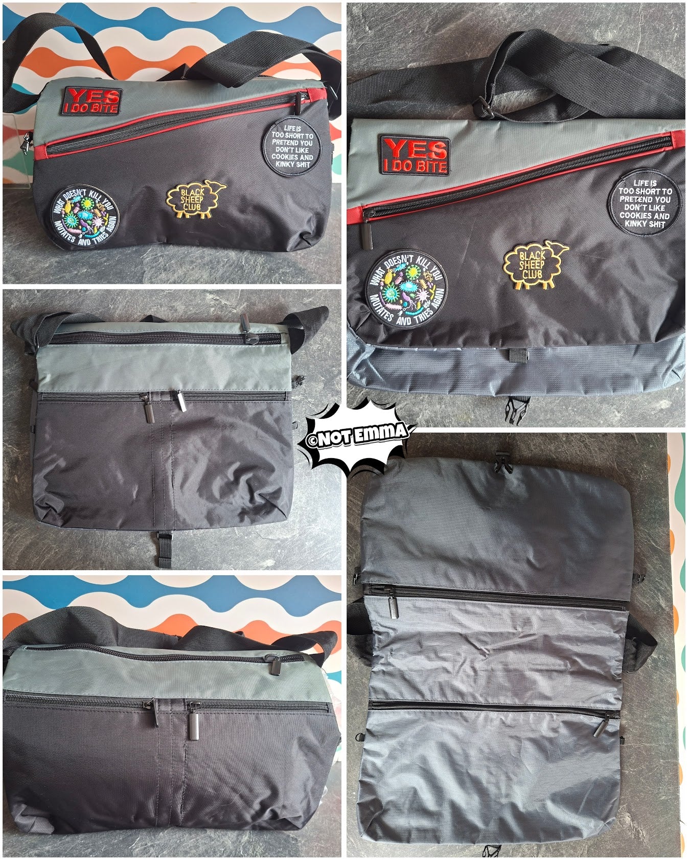 The "overly honest" messenger bag
