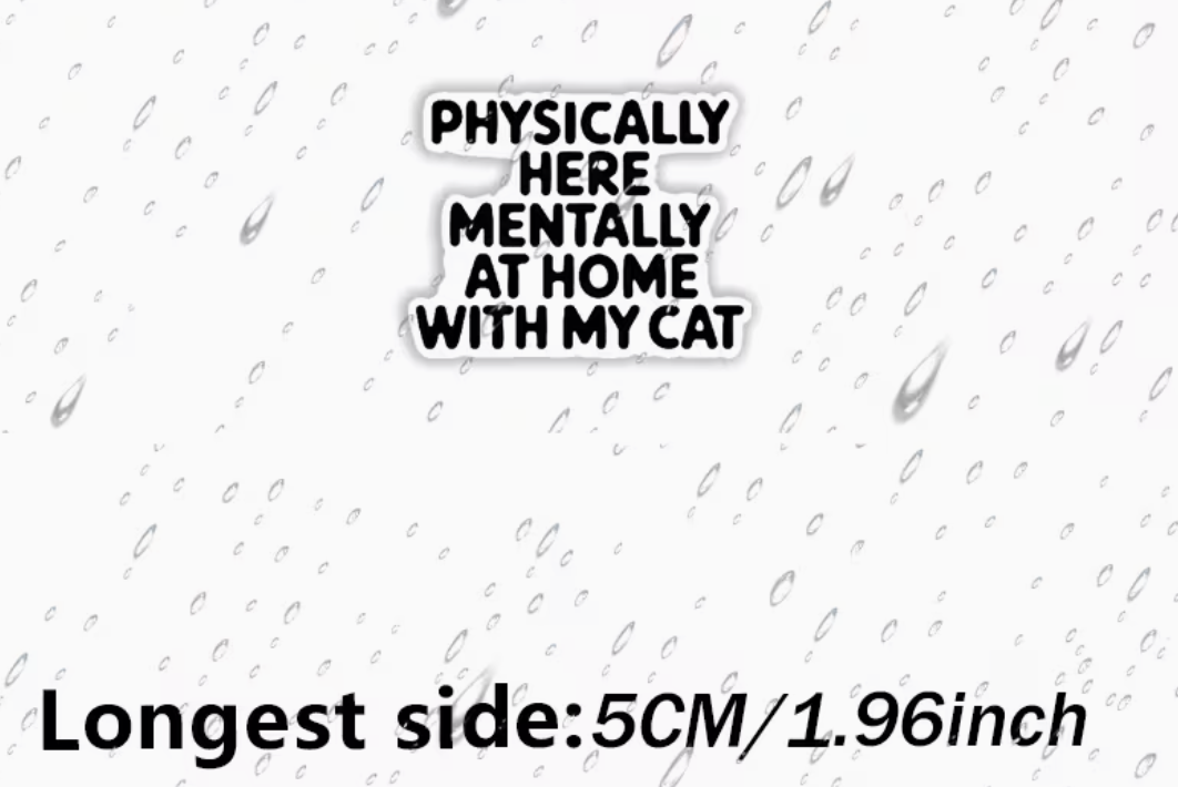 Mentally at home with my cat - sticker