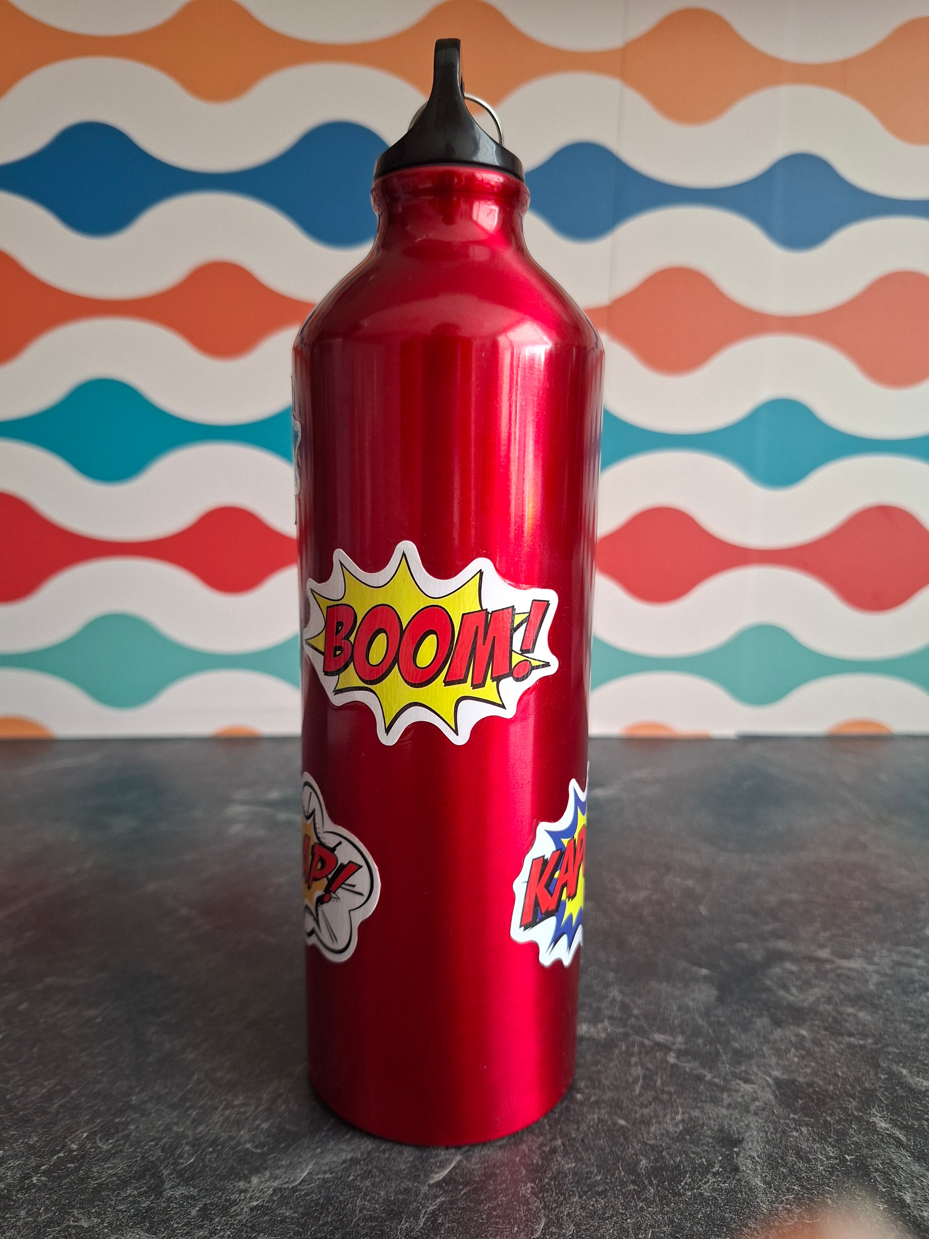 The Retro Comic Book Sound Effects Water Bottle 800 ml