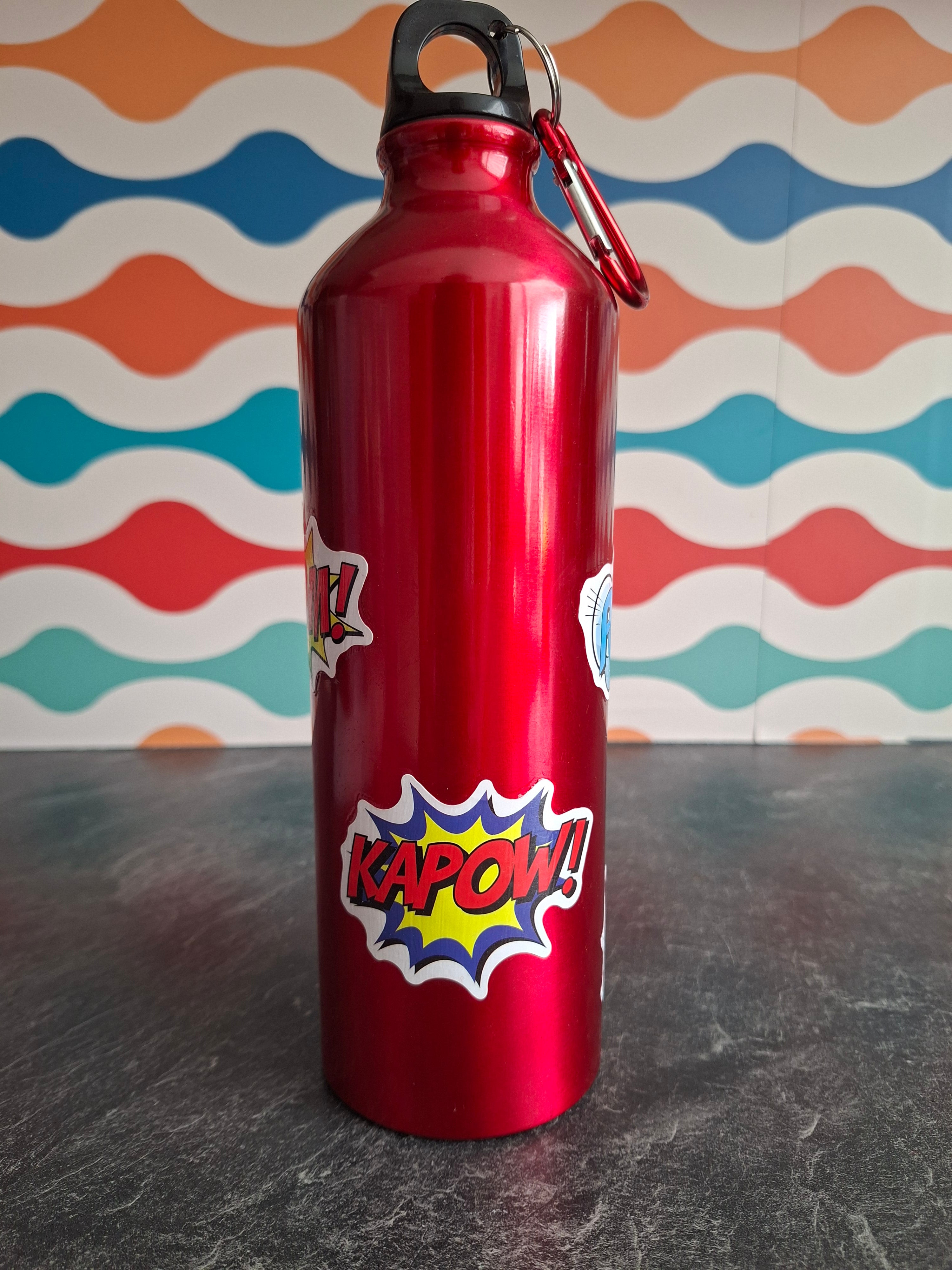 The Retro Comic Book Sound Effects Water Bottle 800 ml