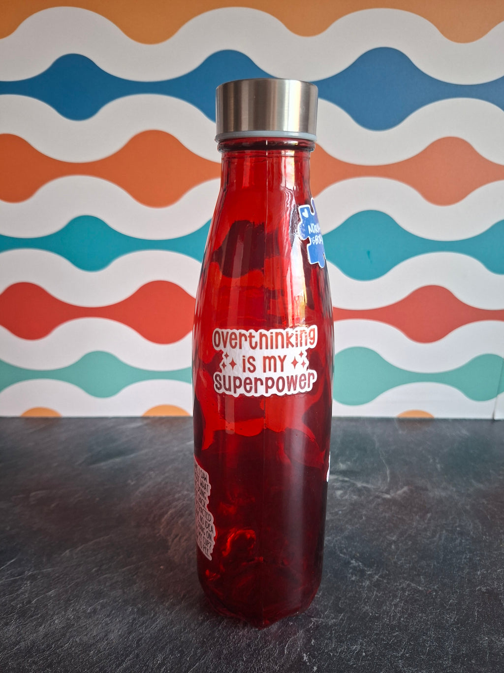 The 'Very neurodivergent Emotional Support' glass water bottle 650 ml