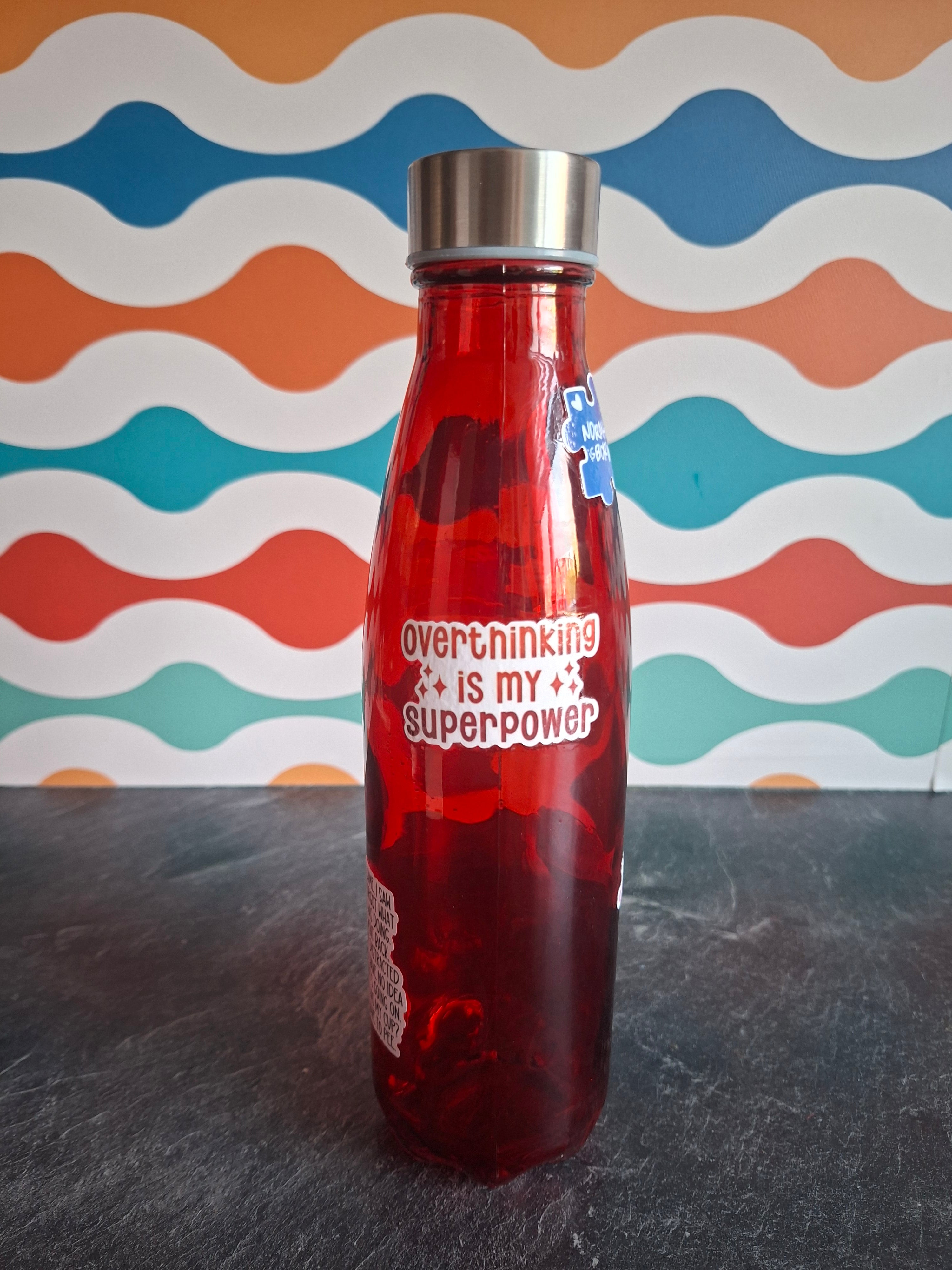 The 'Very neurodivergent Emotional Support' glass water bottle 650 ml