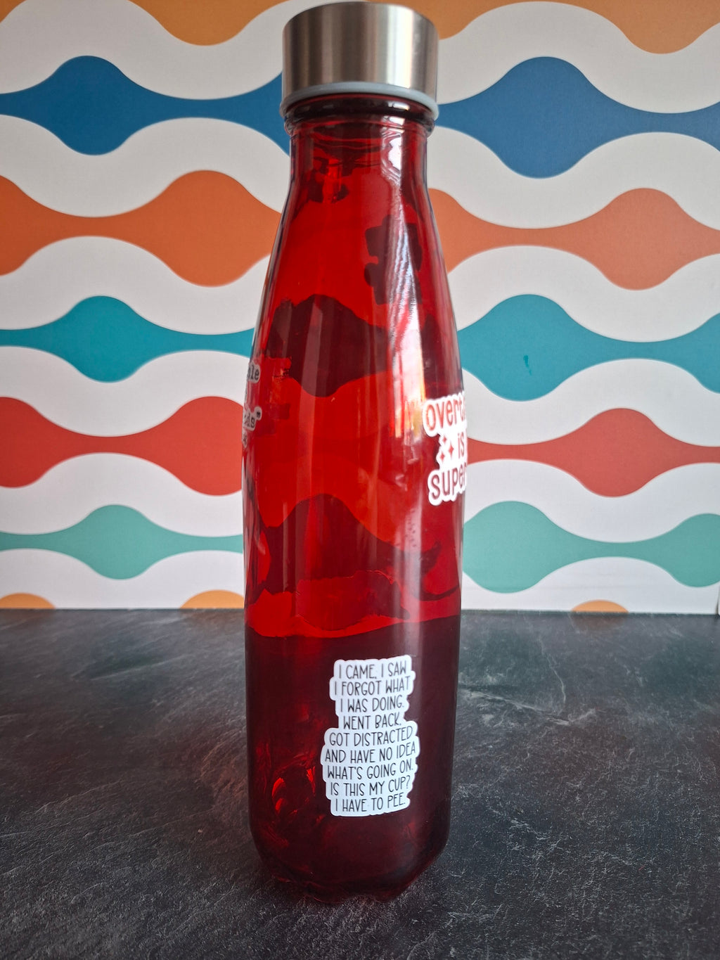 The 'Very neurodivergent Emotional Support' glass water bottle 650 ml