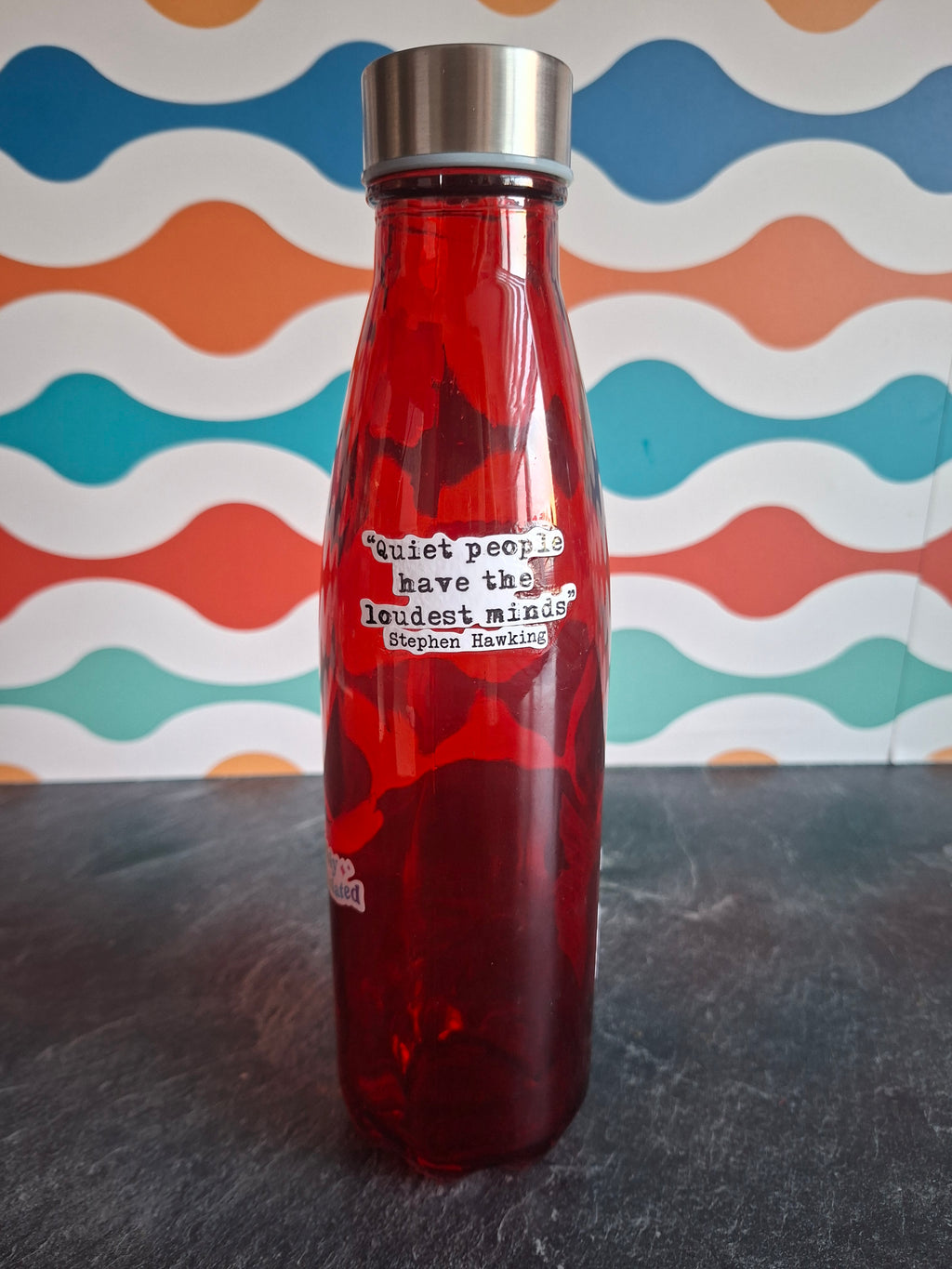 The 'Very neurodivergent Emotional Support' glass water bottle 650 ml