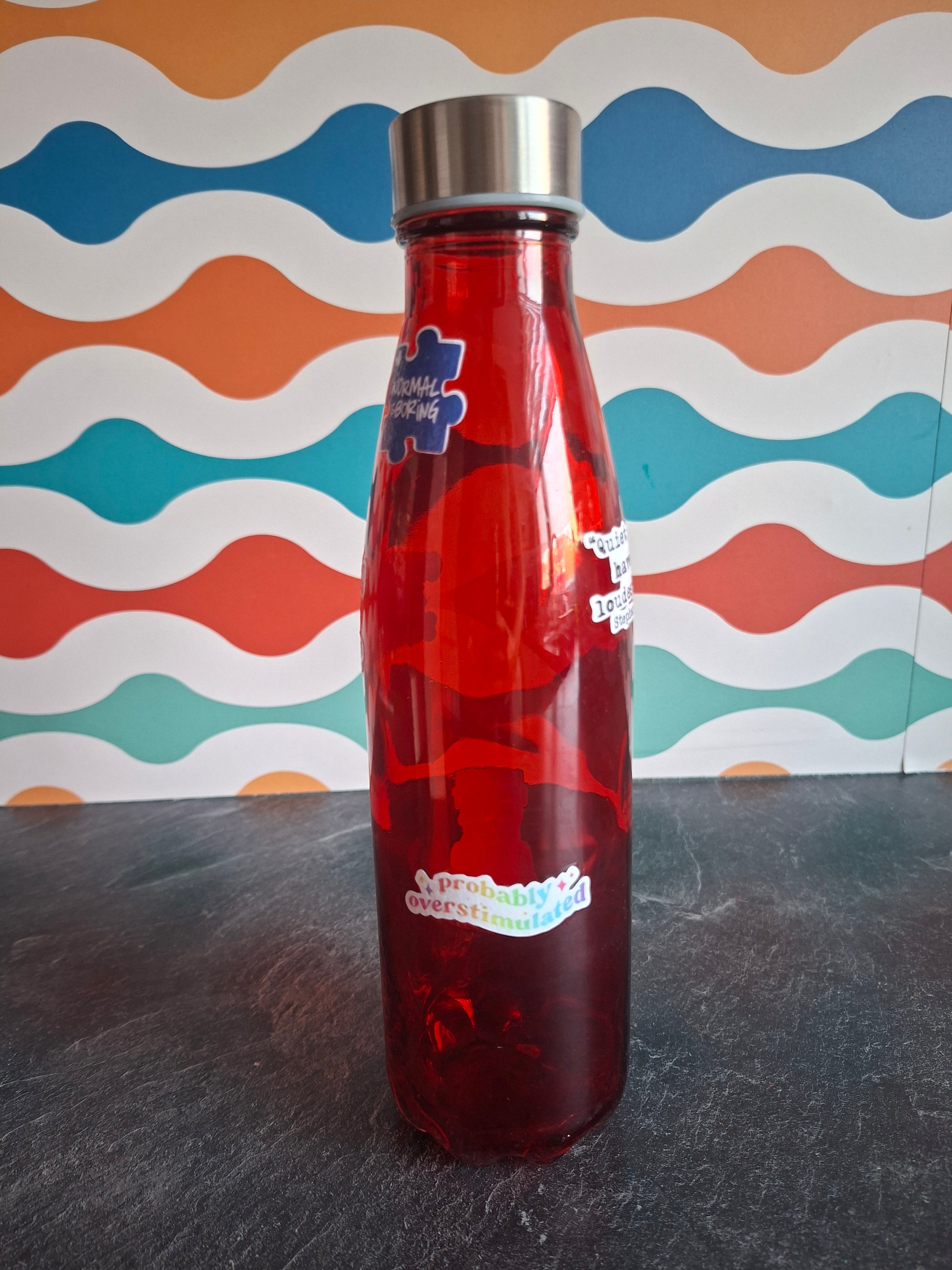 The 'Very neurodivergent Emotional Support' glass water bottle 650 ml