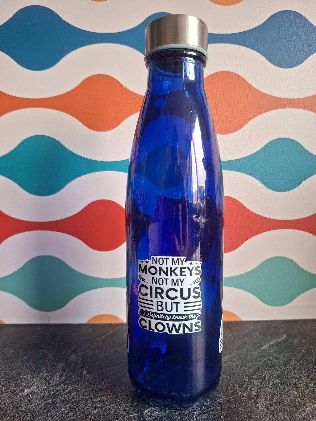 The 'Sarcastic Coping Mechanisms Emotional Support' glass water bottle 650 ml