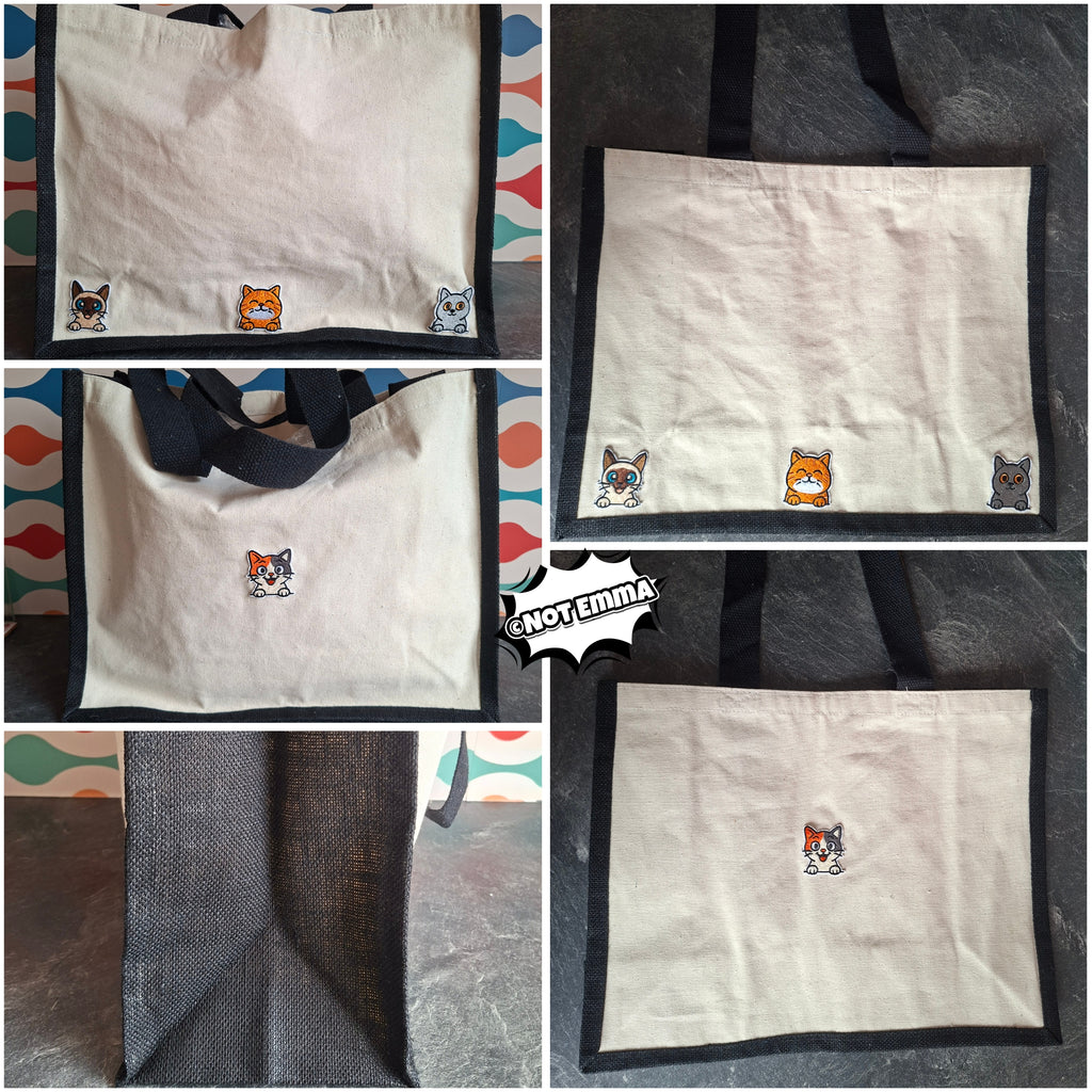 The "Purr-veillance State" jute tote
