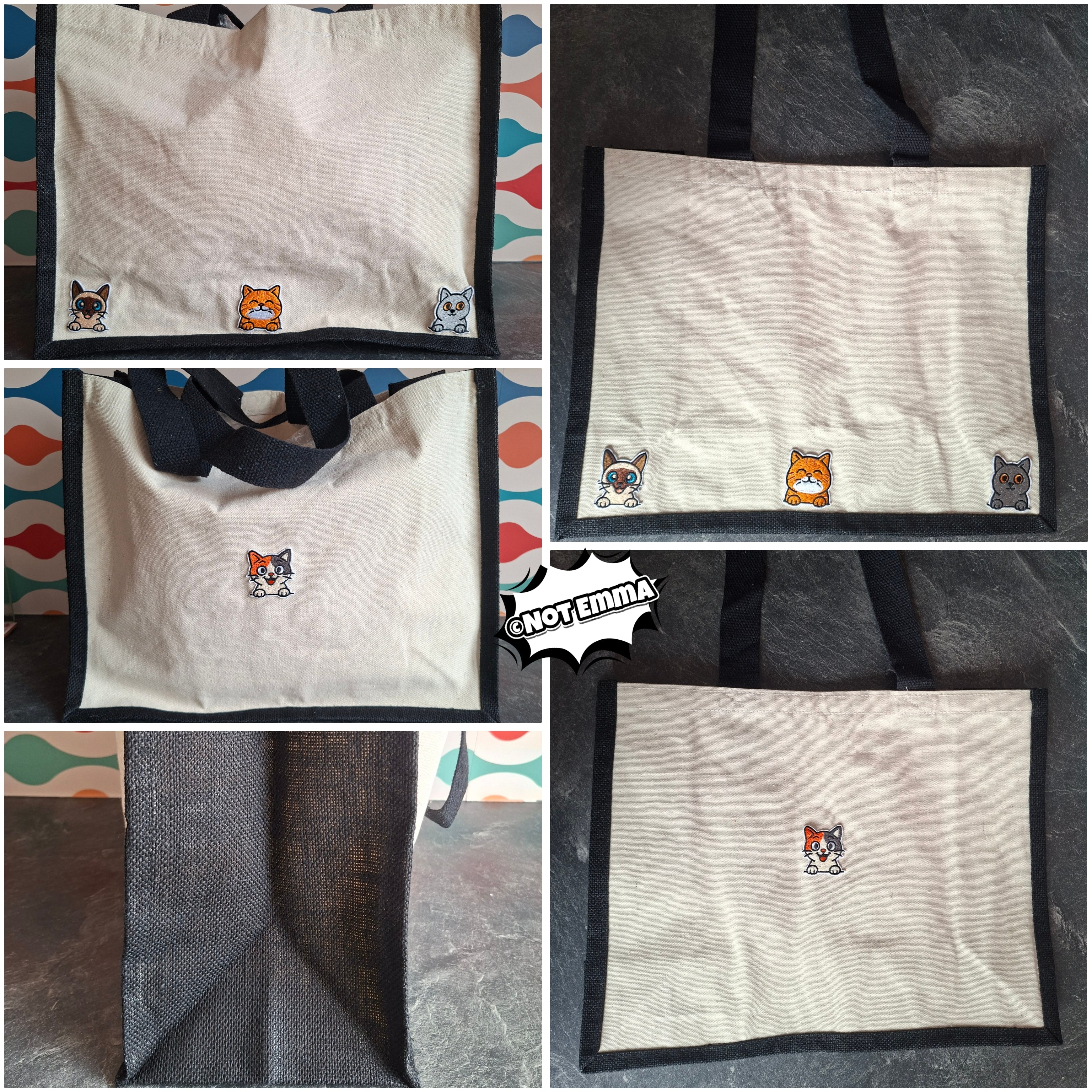 The "Purr-veillance State" jute tote