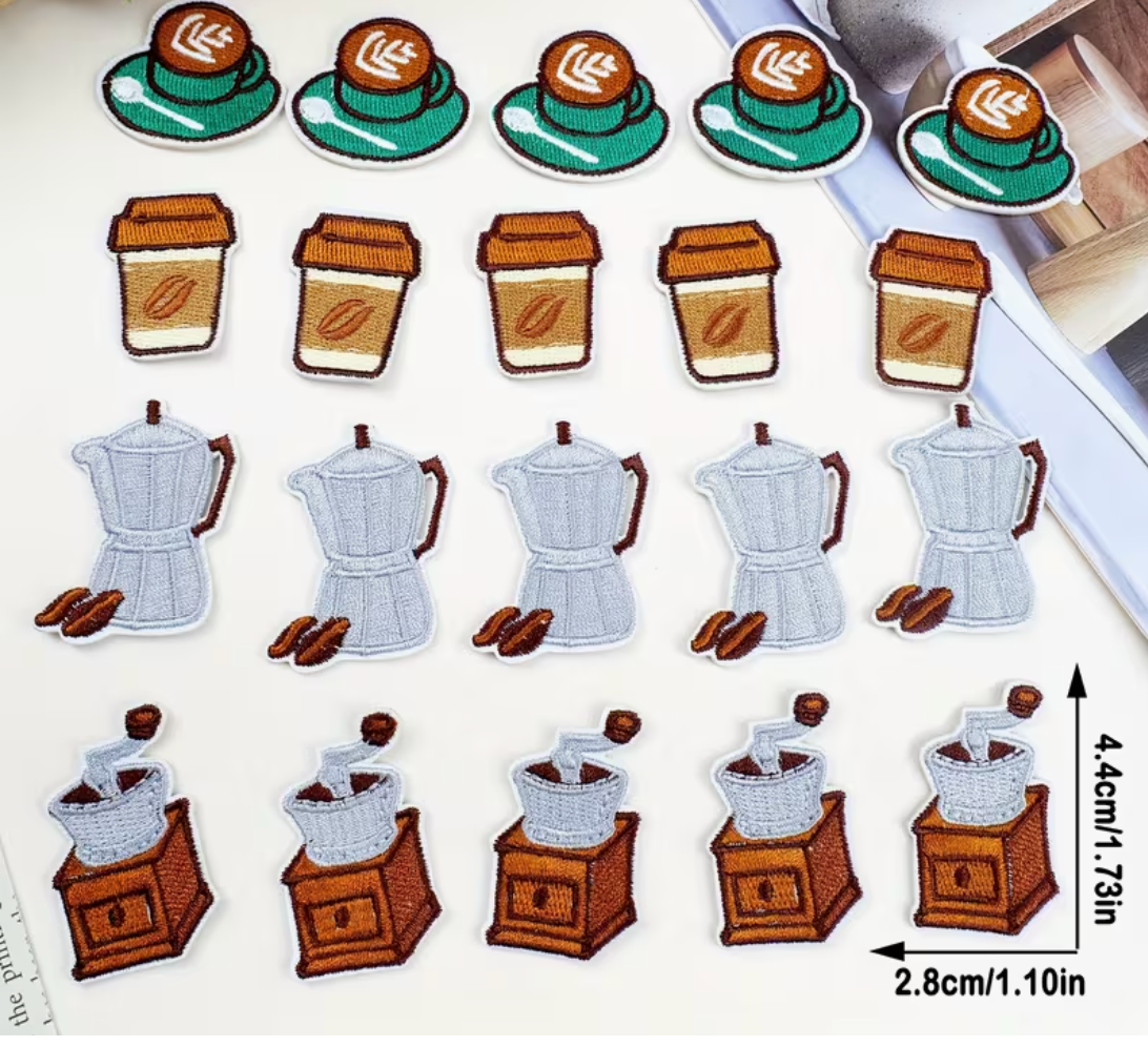 Coffee themed patches