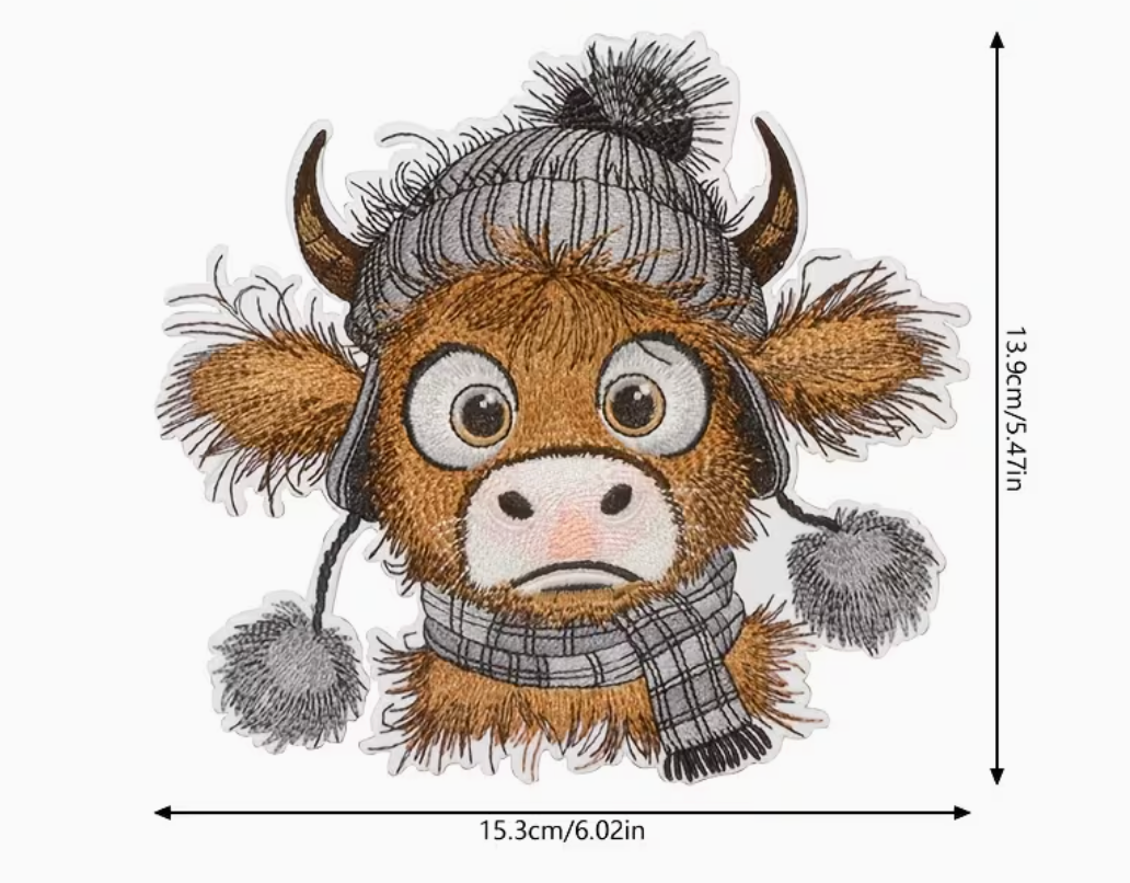 Miffed hatted cow patch