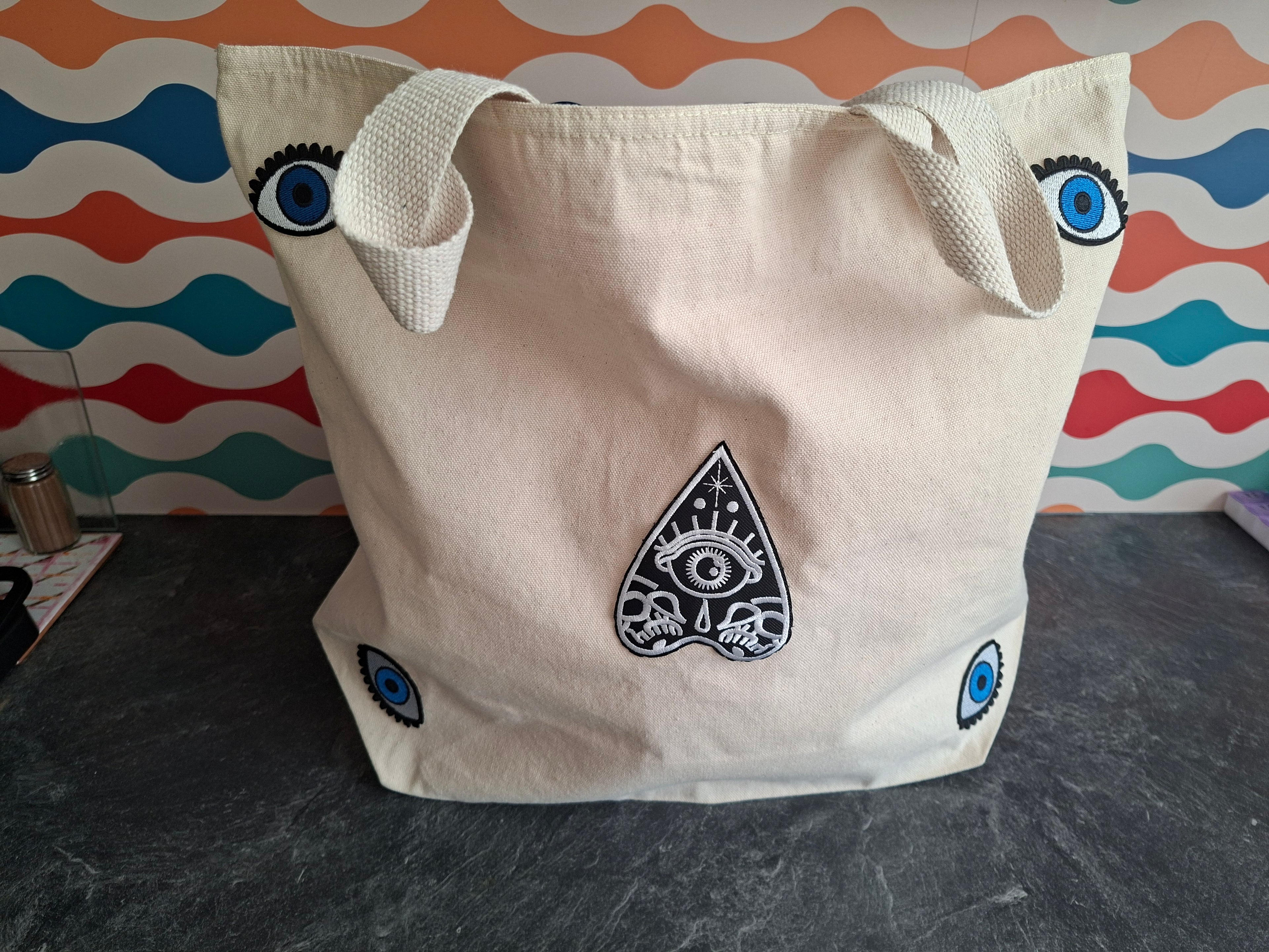 The "Not Today, Bad Energy" canvas tote
