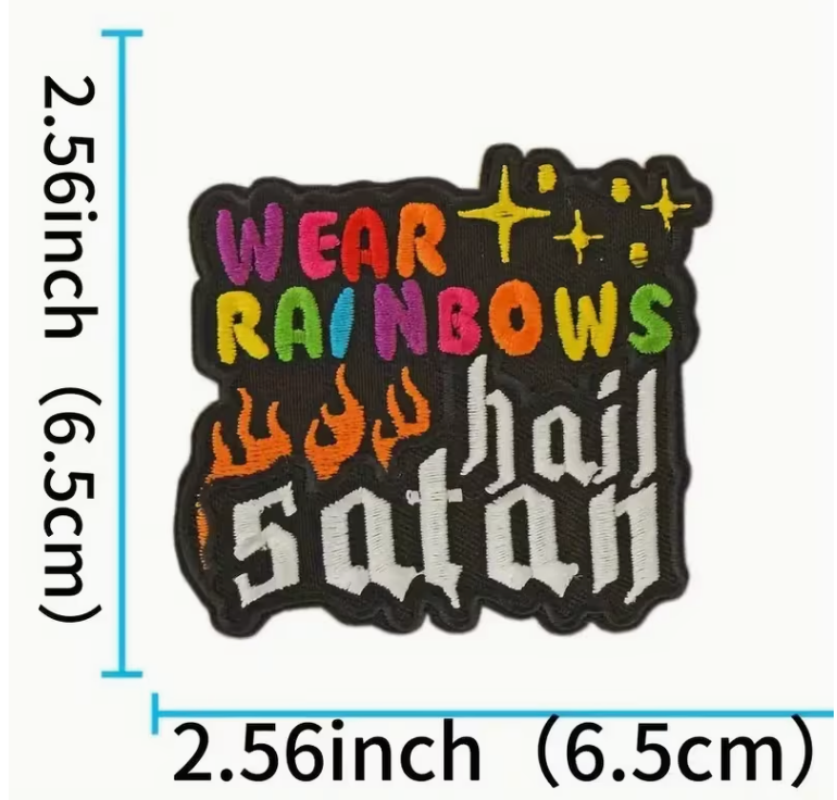 Wear rainbows hail satin patch