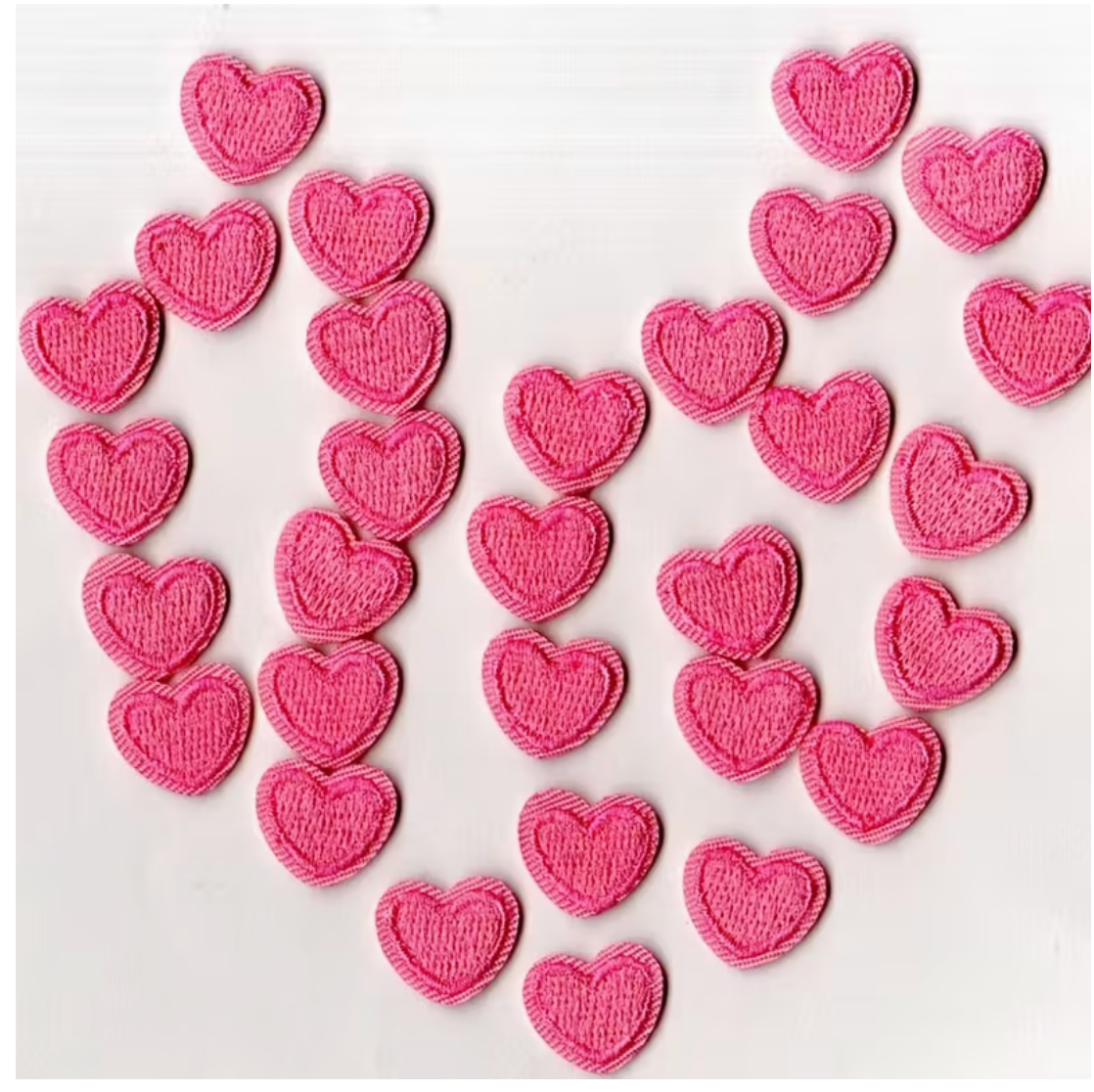 Small pink heart patches