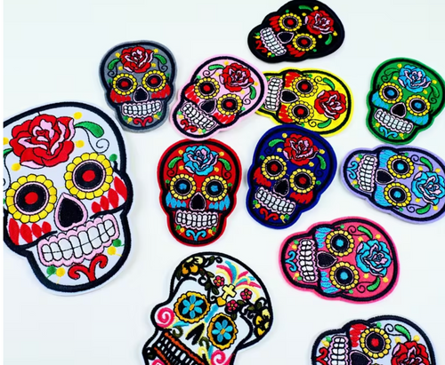 Calaveras for the Day of the Dead skull patches